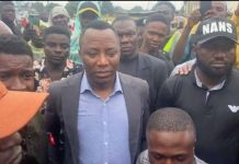 ASUU Strike: Sowore shows support, joins students’ protest at Lagos airport