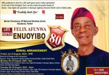 Enuoyibo family announces burial rites for late Felix Afunwa