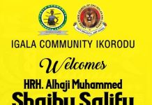 IGALA COMMUNITY IN IKORODU HONOURS ONU IGALA LAGOS