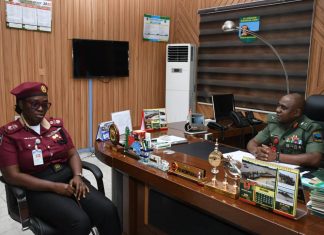 ENHANCED COLLABORATION: FRSC ZONAL COMMANDING OFFICER VISITS 81 DIVISION NIGERIAN ARMY