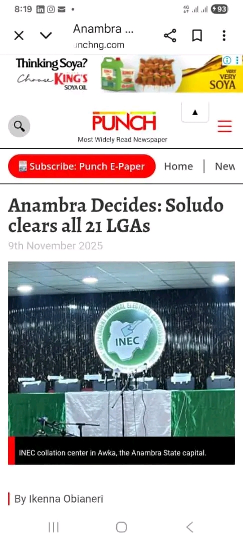 GOVERNOR SOLUDO WELCOMES INEC DECLARATION AS ANAMBRA GUBER WINNER, EXTENDS FELLOWSHIP TO OPPONENTS
