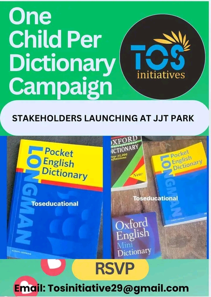 TOS EDUCATIONAL INITIATIVE LAUNCHES ONE DICTIONARY PER CHILD CAMPAIGN ACROSS LAGOS PUBLIC SCHOOLS