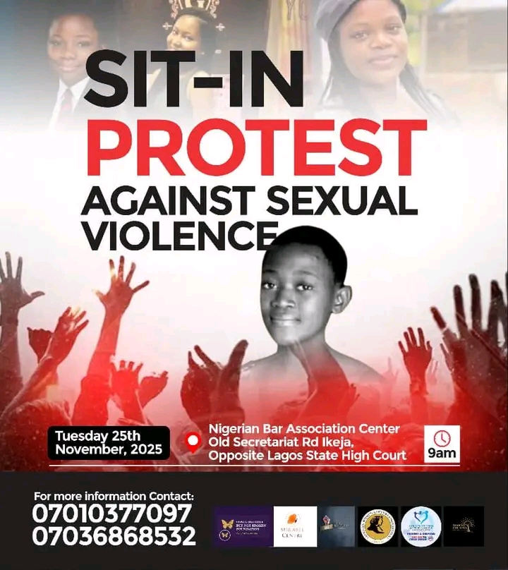 LAGOS SET FOR SIT-IN PROTEST AS STOP THE ABUSE FOUNDATION AND TONIA BRUISED BUT NOT BROKEN FOUNDATION UNITE FOR 16 DAYS OF ACTIVISM AGAINST SEXUAL VIOLENCE