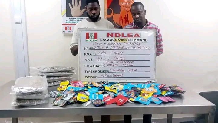 NDLEA uncovers illicit drugs packaged as Christmas cookies, arrests distributors in Lagos