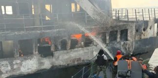 EASTERN NAVAL COMMAND RESCUES 20 CREW AS FIRE GUTS COMMERCIAL VESSEL IN CALABAR CHANNEL