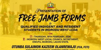 Ikorodu West LCDA Offers Free JAMB Forms to Indigent Students