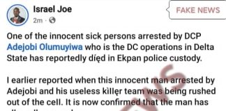 Delta State Police Command Denies Death in Custody Allegations