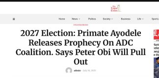 How Primate Ayodele Foretold Peter Obi’s Exit From ADC Since July 2025