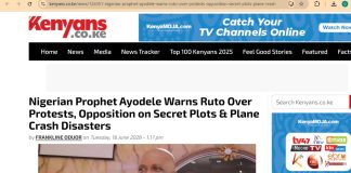 How Primate Ayodele Warned Kenya Against Aircraft Crash In June (PROOF)