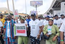 Lagos Police Lead Peace Walk, Urge Youths to Shun Cultism, Thuggery and Election Violence