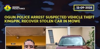 Police Arrest Suspected Car Theft Kingpin, Recover Stolen Camry in Mowe