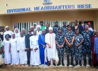 Ibese Community Hands Over New Divisional Police Headquarters, Honours Oba Mulero