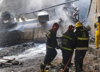 Two Injured As Diesel Tanker Crashes, Catches Fire Under Otedola Bridge